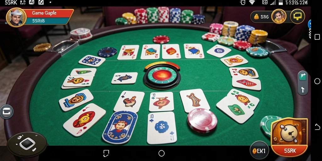 Gameplay seru Gaple di 55RK dengan teman-teman.