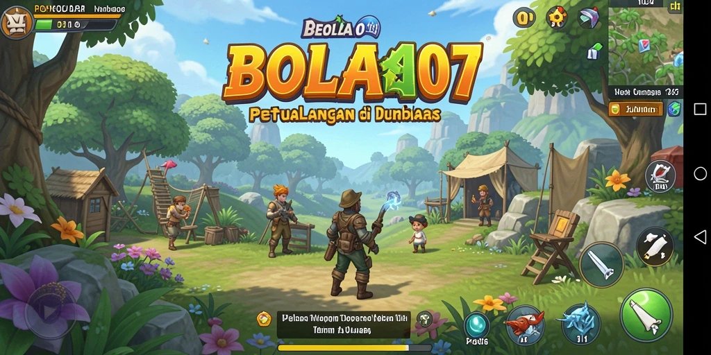 Gameplay BOLA07 menampilkan petualangan luas di dunia terbuka.