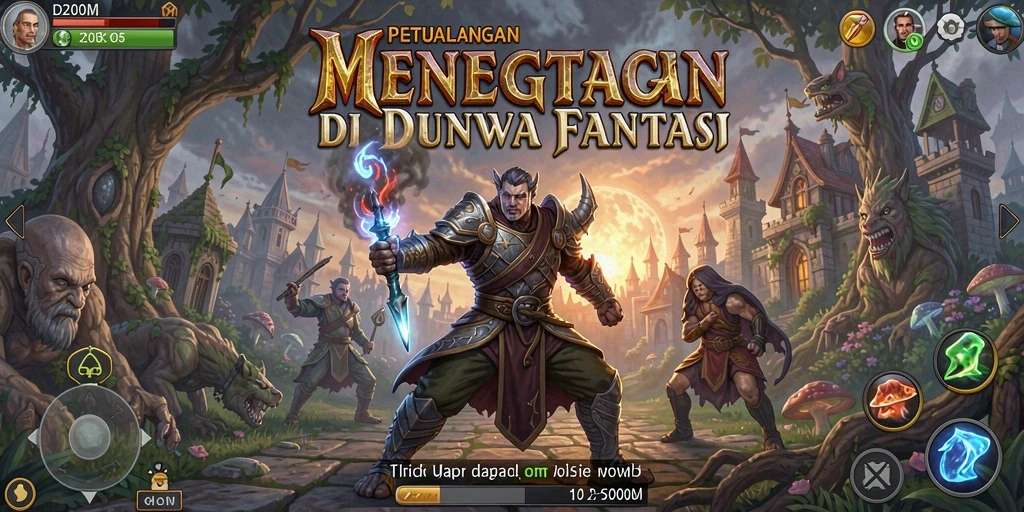 Screenshot D200M menampilkan aksi petualangan seru di dunia yang luas.