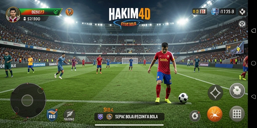 Screenshot HAKIM4D menampilkan aksi seru permainan sepak bola.
