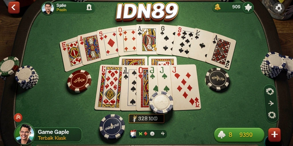Screenshot utama IDN89 menampilkan keseruan permainan Gaple.