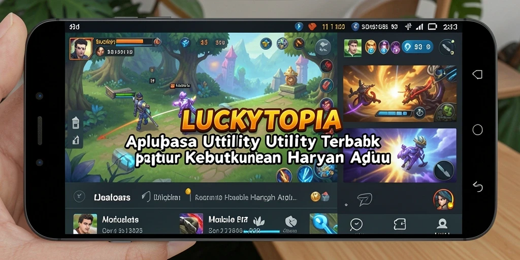 Tampilan utama LUCKYTOPIA dengan alat Utility yang canggih.