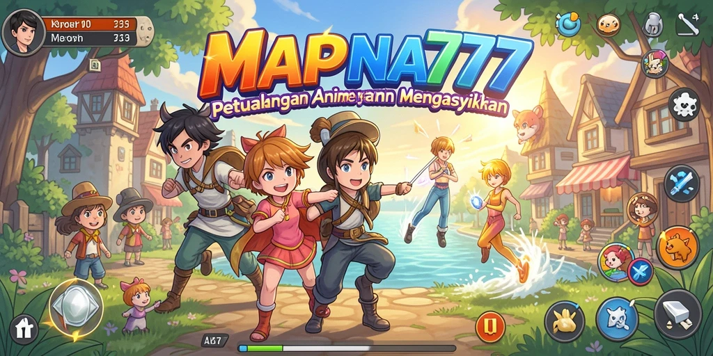 Tangkapan layar permainan MAPNA777 menunjukkan aksi seru dan karakter anime yang memukau.