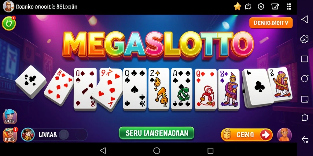 Screenshot gameplay seru MEGASLOTO yang menunjukkan keseruan permainan domino.