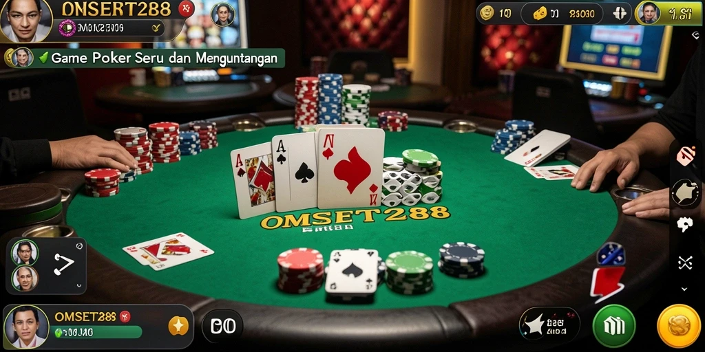 Tampilan gameplay poker yang seru dan menarik di OMSET288.