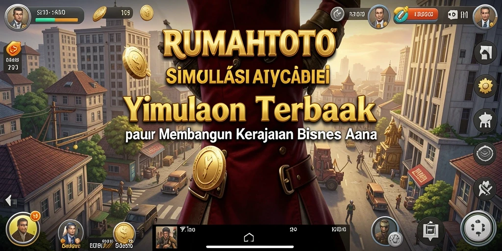 Tampilan gameplay RUMAHTOTO yang menunjukkan manajemen bisnis yang seru.