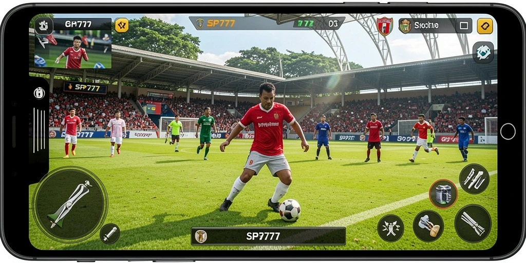 Tampilan seru dari gameplay SP777 di lapangan hijau.