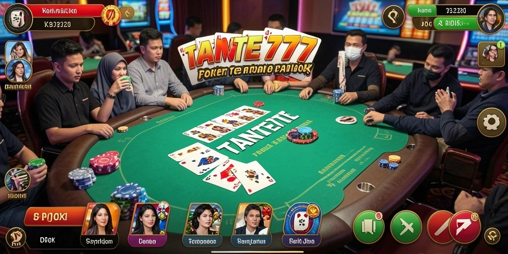 Tampilan gameplay menarik dari TANTE777 dengan suasana Poker yang seru.