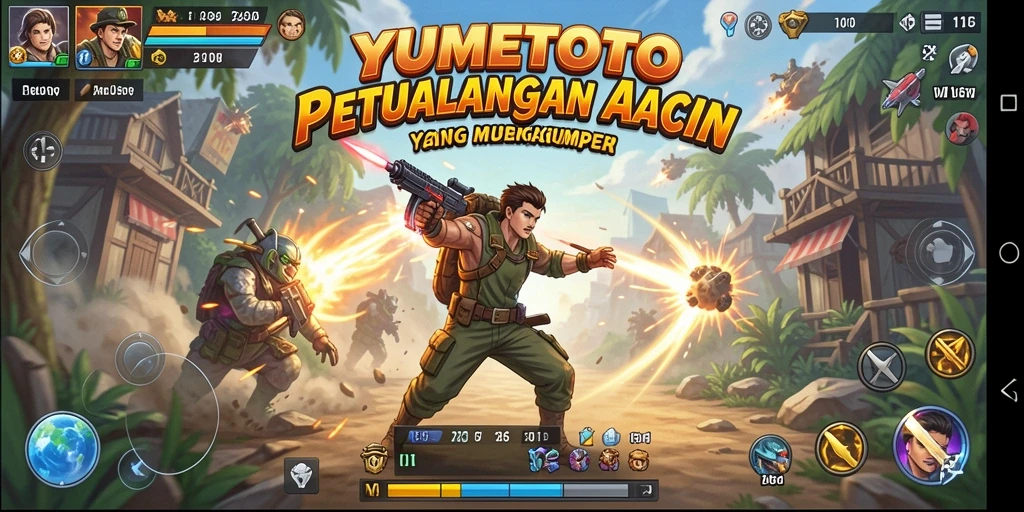 Tampilan gameplay seru di YUMETOTO dengan aksi mendebarkan.